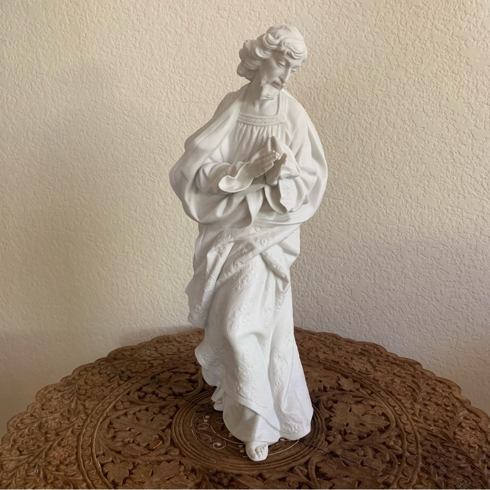 Rare Vintage 80s LLADRO 1386.3 St. Joseph White Matte Finish Nativity Figurine